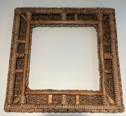 Rope Mirror attributed to Audoux Minet, 1950s-BA-1622468