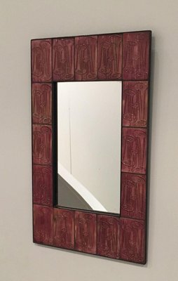 Rose Ceramic Mirror, 1970s-BA-1365835