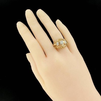 Rose Gold and Diamond Dome Ring, 1960s-OLU-896337