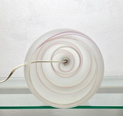 Rose Pink Murano Glass & Brass Table Lamp by Tommaso Barbi, Italy, 1970s-LYQ-1171501