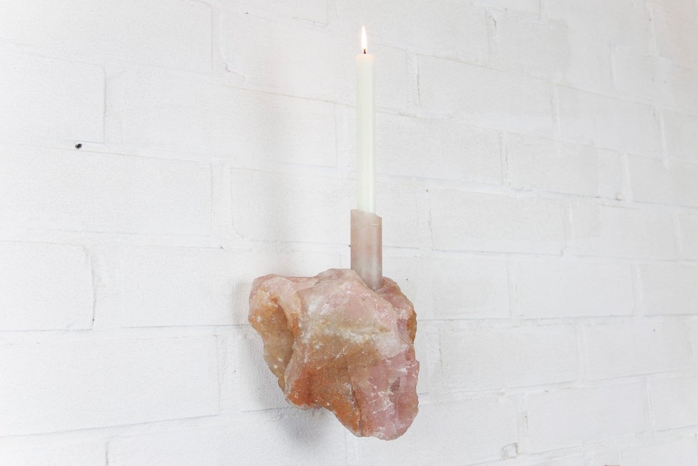 Rose Quartz Abra Candleholder by Studio DO