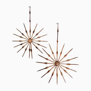 Rosettes Stars Projected Wall Decorations, Set of 2-FSD-1117590