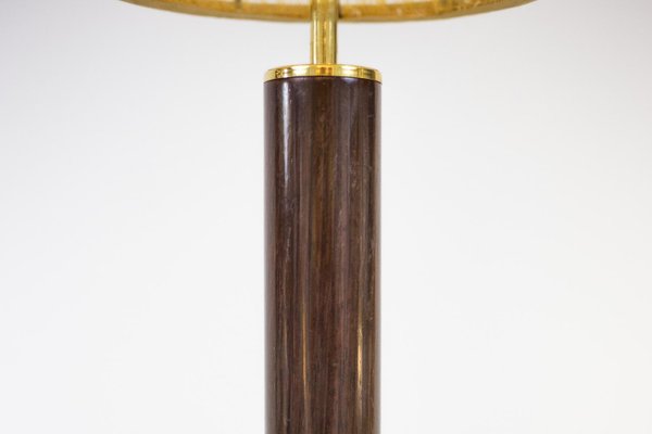 Rosewood and Gilt Brass Table Lamps Attributed to Santa & Cole, 1980s, Set of 2-CEJ-667513