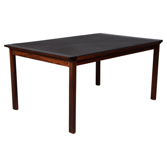 Rosewood and Leather Coffee Table by Hans Olsen