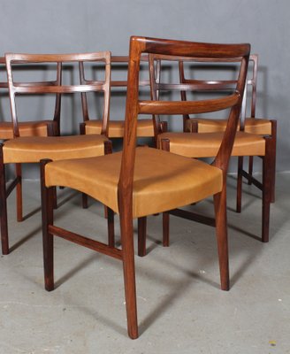 Rosewood and Leather Dining Chair by Johannes Andersen-HJB-964037