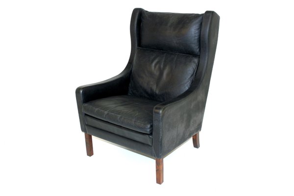 Rosewood and Leather Lounge Chair, Denmark, 1960s-GEK-646278