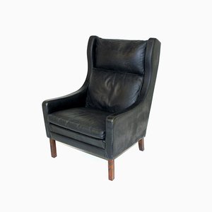 Rosewood and Leather Lounge Chair, Denmark, 1960s-GEK-646278