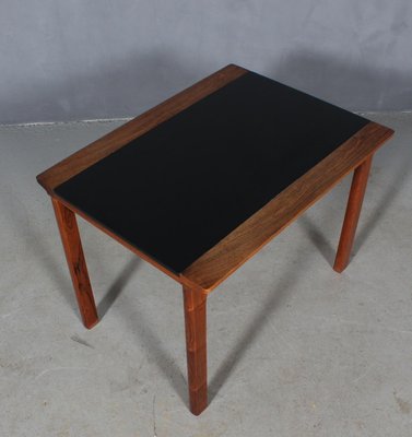 Rosewood and Leather Side Table by Hans Olsen, 1960s-HJB-659175