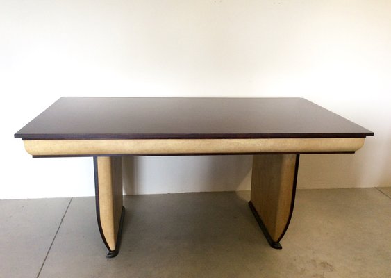 Rosewood and Parchment Dining Table, 1940s-NPC-1703788