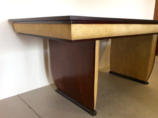 Rosewood and Parchment Dining Table, 1940s-NPC-1703788