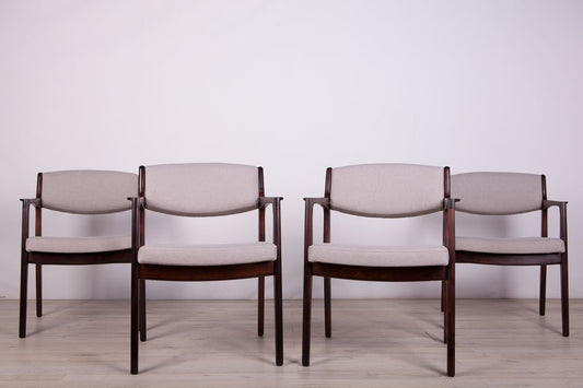 Rosewood Armchairs by Erik Buch for Ørum Møbelfabrik, 1960s, Set of 4