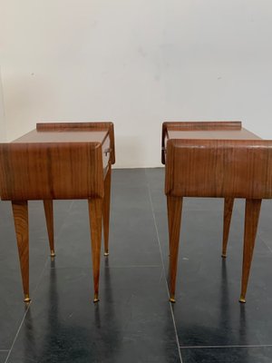 Rosewood Bedside Tables with Brass Tips, 1950s, Set of 2-IJR-1812455