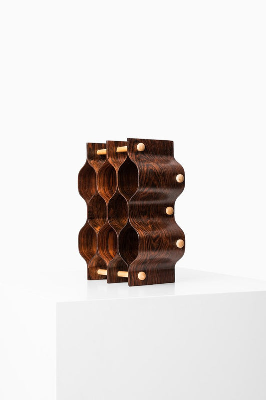 Rosewood & Beech Wine Rack by Torsten Johansson for AB Formträ, 1950s