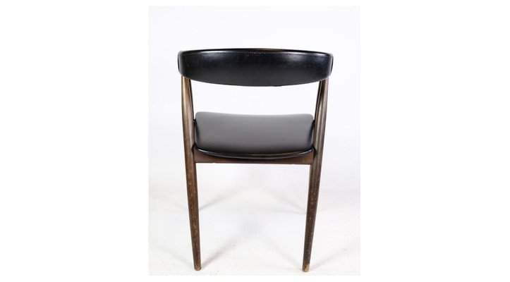 Rosewood Black Leather Dining Chairs, Set of 4-UY-1271324