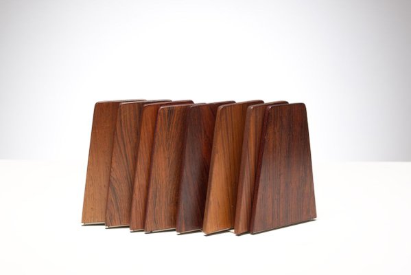 Rosewood Bookends from Feldballes Møbelfabrik, 1960s, Set of 8-HZO-764015