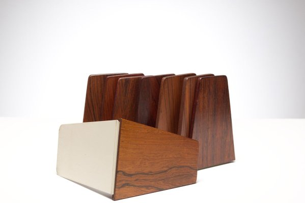 Rosewood Bookends from Feldballes Møbelfabrik, 1960s, Set of 8-HZO-764015