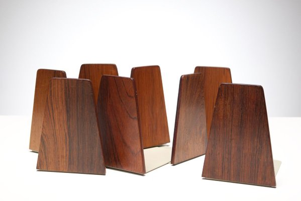 Rosewood Bookends from Feldballes Møbelfabrik, 1960s, Set of 8-HZO-764015