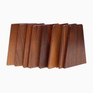 Rosewood Bookends from Feldballes Møbelfabrik, 1960s, Set of 8-HZO-764015