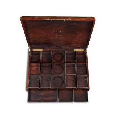 Rosewood Box with Brass Details, France, 1850s-GCQ-1345889