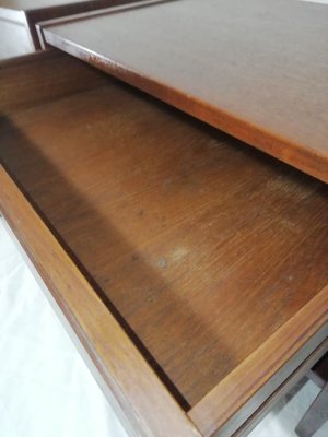 Rosewood & Brass Nightstands, 1950s, Set of 2-HNE-1453030