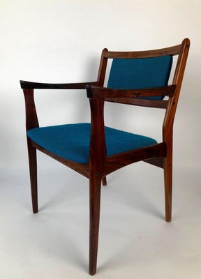 Rosewood Chairs with Turquoise Fabric, 1960s, Set of 2-BAF-763522