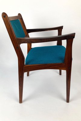 Rosewood Chairs with Turquoise Fabric, 1960s, Set of 2-BAF-763522