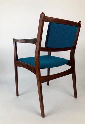 Rosewood Chairs with Turquoise Fabric, 1960s, Set of 2-BAF-763522