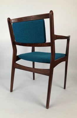 Rosewood Chairs with Turquoise Fabric, 1960s, Set of 2-BAF-763522