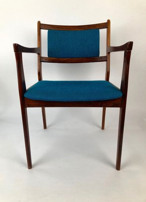 Rosewood Chairs with Turquoise Fabric, 1960s, Set of 2-BAF-763522