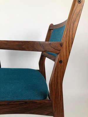 Rosewood Chairs with Turquoise Fabric, 1960s, Set of 2-BAF-763522