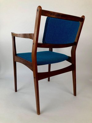 Rosewood Chairs with Turquoise Fabric, 1960s, Set of 2-BAF-763522