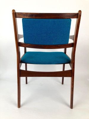 Rosewood Chairs with Turquoise Fabric, 1960s, Set of 2-BAF-763522