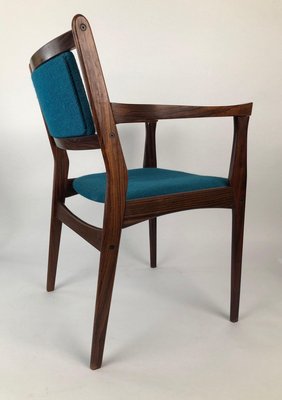 Rosewood Chairs with Turquoise Fabric, 1960s, Set of 2-BAF-763522