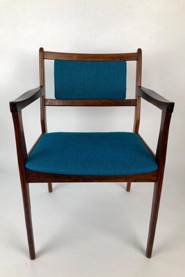 Rosewood Chairs with Turquoise Fabric, 1960s, Set of 2-BAF-763522