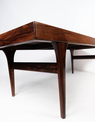 Rosewood Coffee Table with Blue Tiles by Johannes Andersen for CFC Silkeborg, 1960s-UY-999277