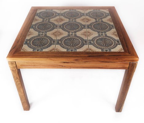 Rosewood Coffee Table with Danish Tiles, 1960s-UY-1000681