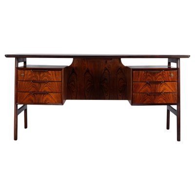 Rosewood Desk Model 75 attributed to Gunni Omann for Omann Jun Møbelfabrik, 1950s-GWD-2028614