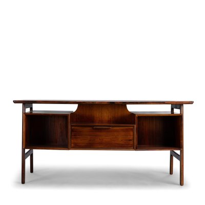 Rosewood Desk Model 75 attributed to Gunni Omann for Omann Jun Møbelfabrik, 1950s-GWD-2028614