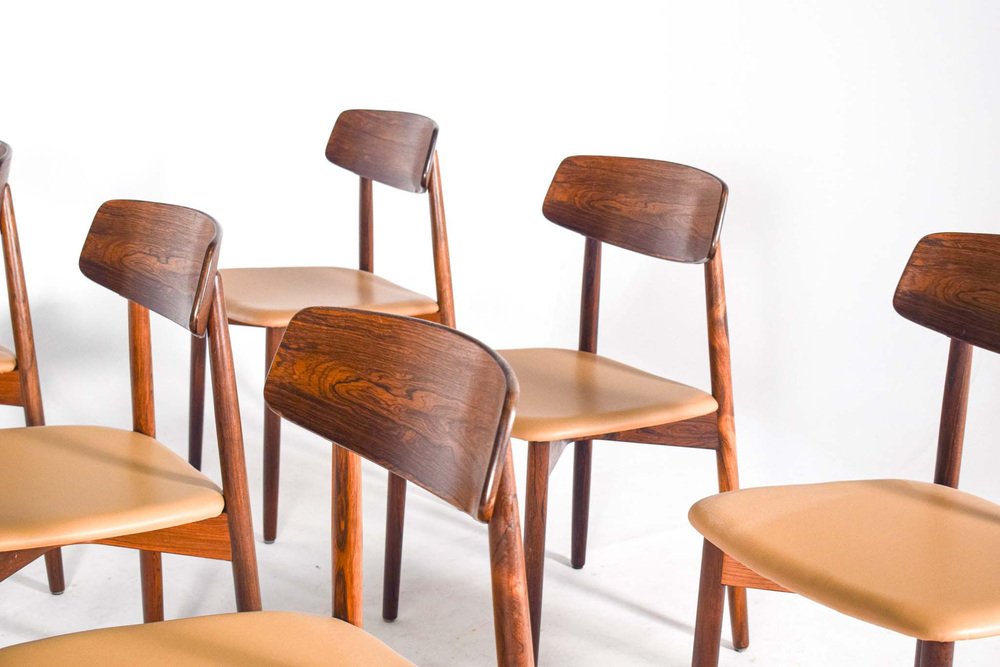 Rosewood Dining Chairs attributed to Harry Østergaard for Randers Møbelfabrik, 1960s, Set of 6