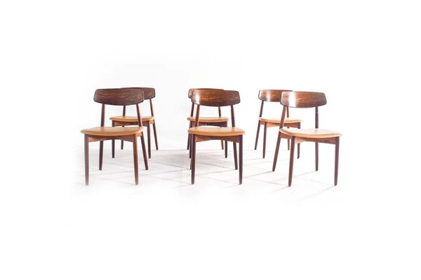 Rosewood Dining Chairs attributed to Harry Østergaard for Randers Møbelfabrik, 1960s, Set of 6-XWB-1813861