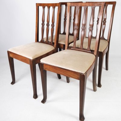 Rosewood Dining Room Chairs, 1920s, Set of 4-UY-999232