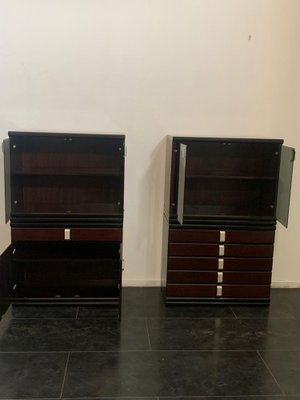 Rosewood Ebonized Modular Display Cabinets, Set of 2-IJR-1153413