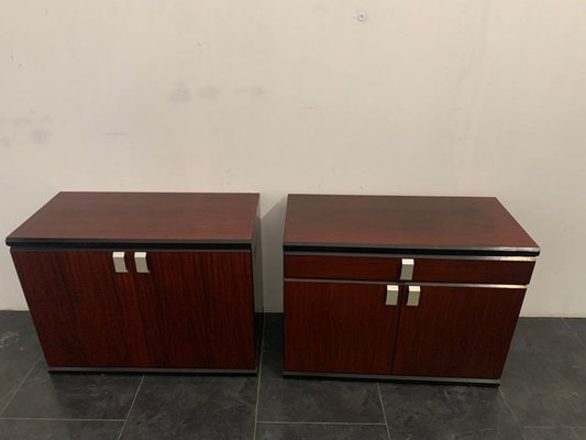 Rosewood Ebonized Sideboard, 1970s, Set of 2-IJR-1153367