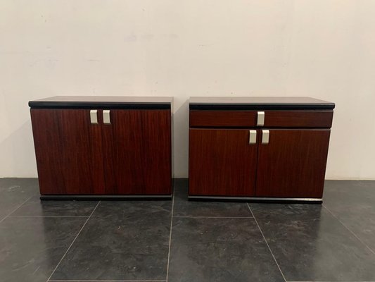 Rosewood Ebonized Sideboard, 1970s, Set of 2-IJR-1153367