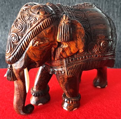 Rosewood Elephant Sculpture, 1970s-ZYI-1739775