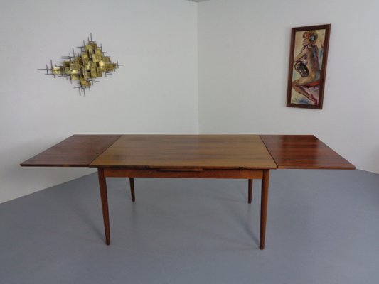 Rosewood Extendable Dining Table, Denmark, 1960s-RDW-1110096