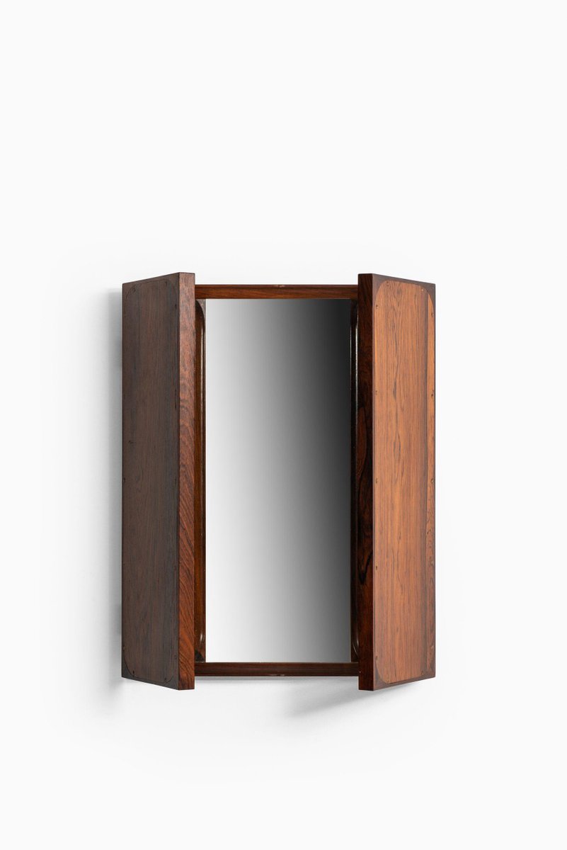 Rosewood Folding Mirror by Frode Holm for Illums Bolighus, Denmark, 1950s