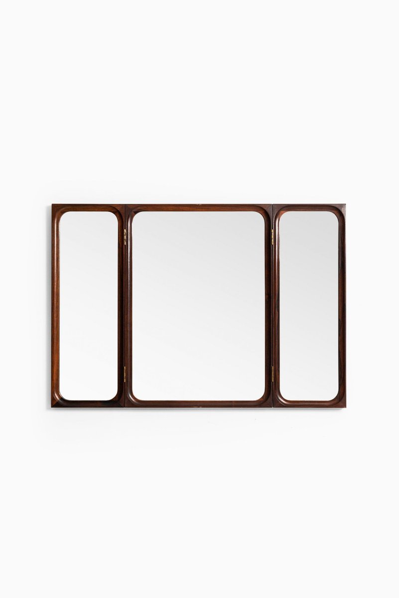 Rosewood Folding Mirror by Frode Holm for Illums Bolighus, Denmark, 1950s