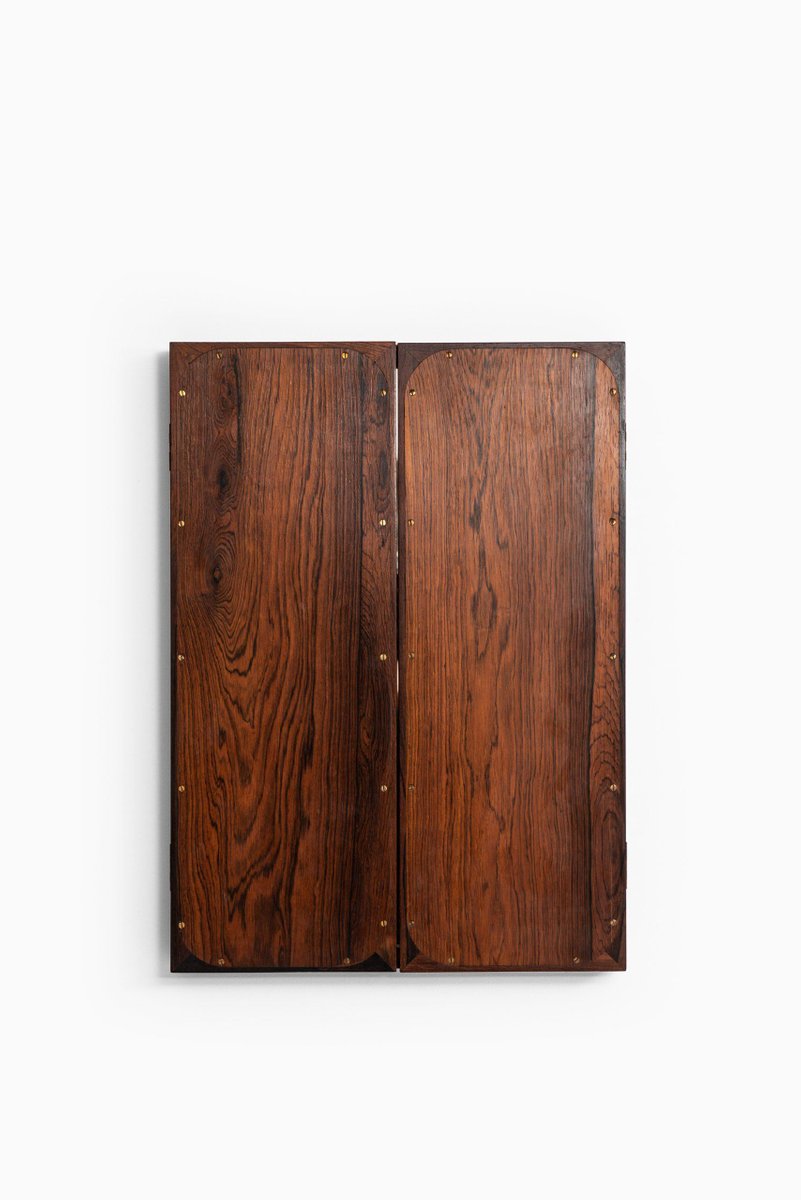 Rosewood Folding Mirror by Frode Holm for Illums Bolighus, Denmark, 1950s