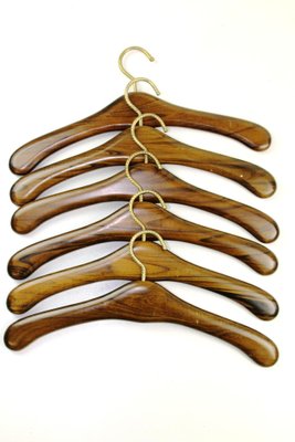 Rosewood Hangers, 1960s, Set of 6-ZWH-679143